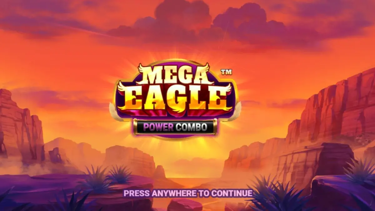 Pemandangan pegunungan yang megah dengan simbol elang dalam slot Mega Eagle Power Combo